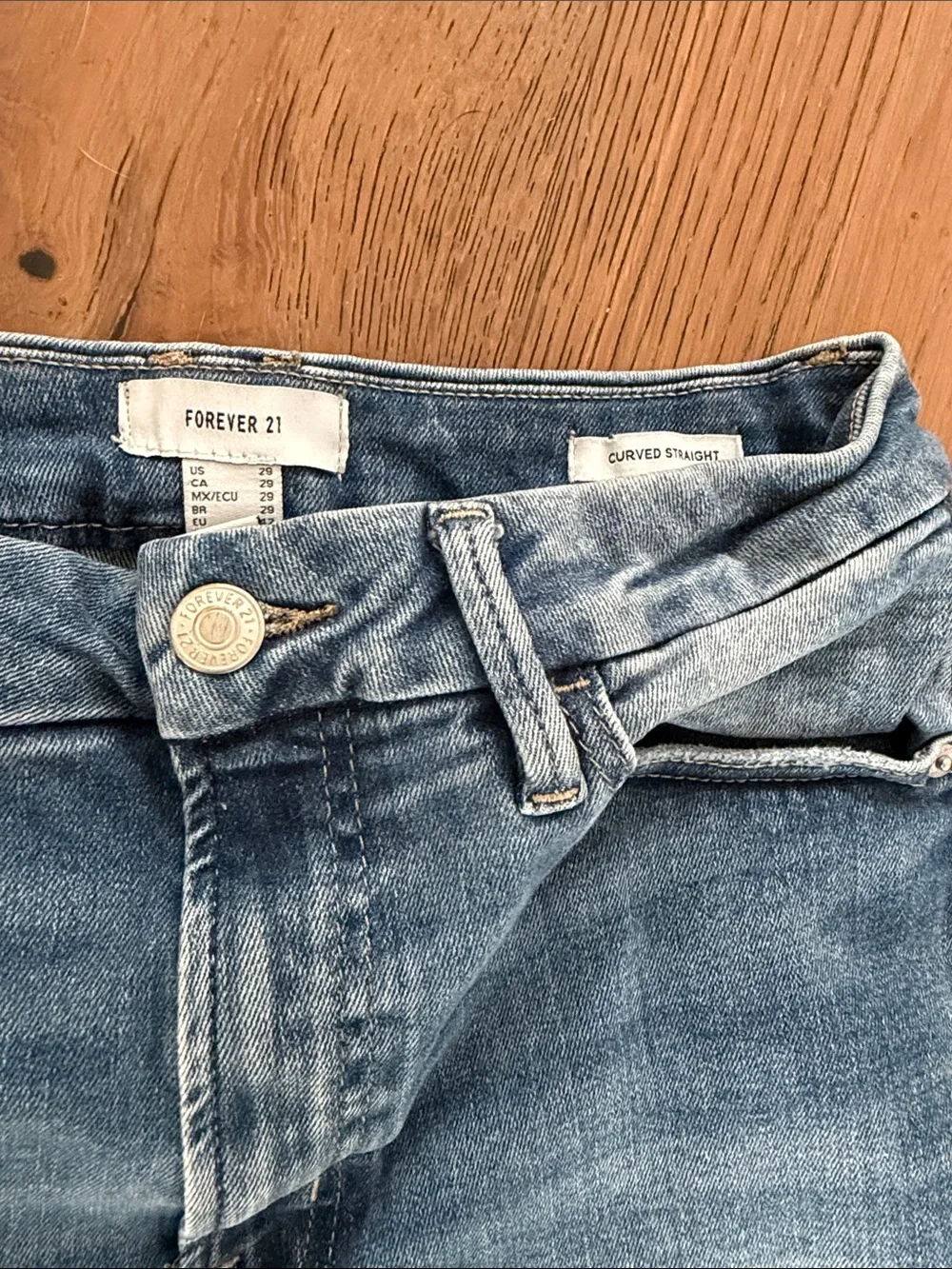 Forever 21 Light Wash Straight-Leg Men's Jeans